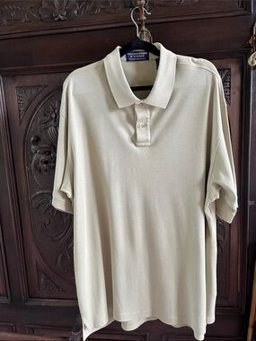 Roundtree & Yorke Men's Light Cream Polo Shirt